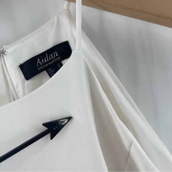 NEW AIDAN BY AIDEN MATTOX Dress Size 2 Tiered Halter Bridal Wedding Bride NWOT - Picture 6 of 16